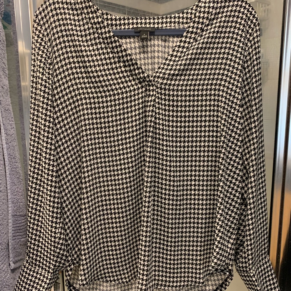 Ann Taylor mixed media blouse